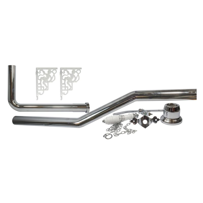 Image showcasing Luxury High Level Flush Pipe Kit In Chrome - NotJustTaps.co.uk